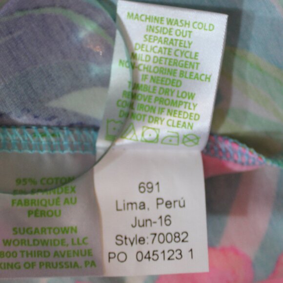 Lilly Pulitzer knit t-shirt palm print woman size medium/6 - Picture 7 of 8